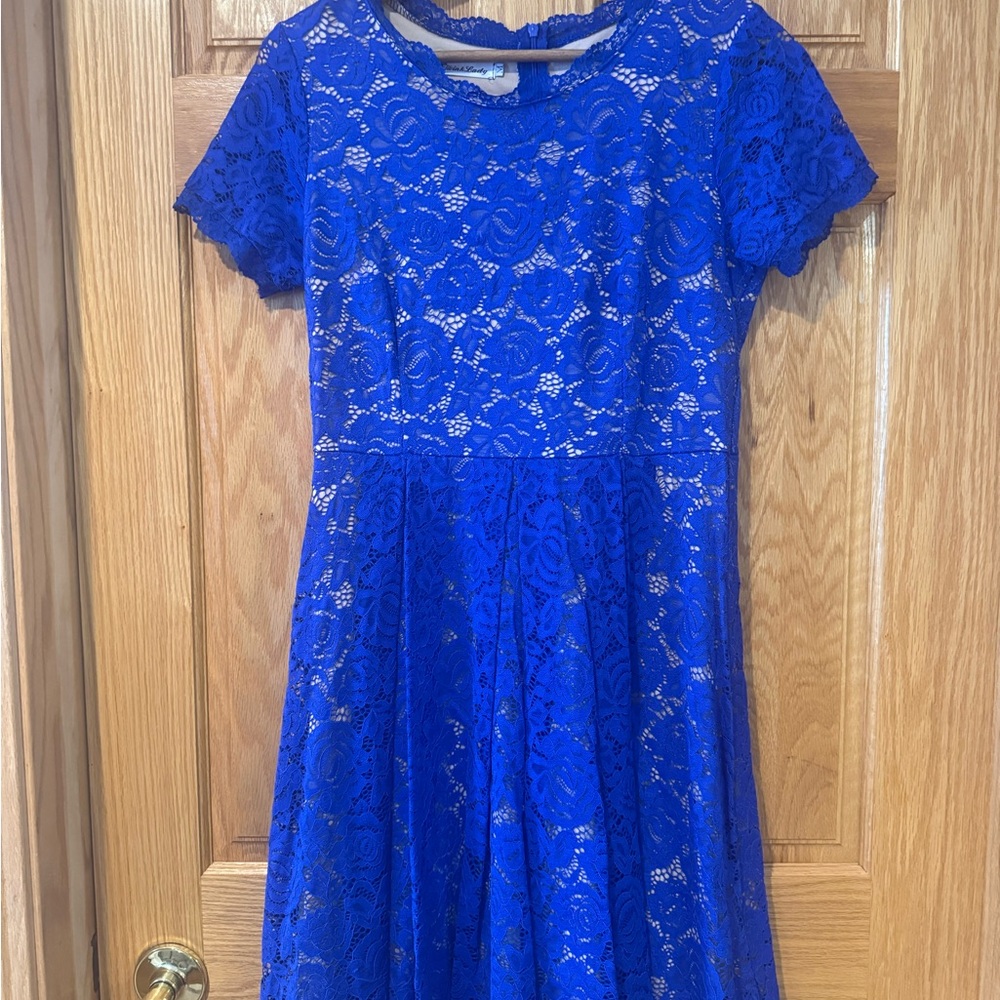 Vibrant Blue Lace Dress